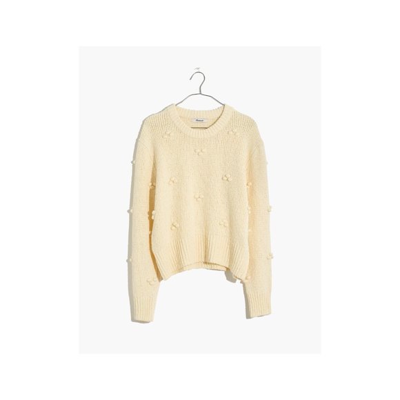 Madewell Dotted Bobble Pullover Sweater in Antique Cream, S - Picture 4 of 10